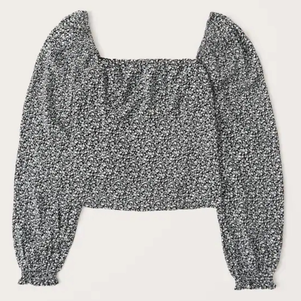 Long-Sleeve Squareneck Top